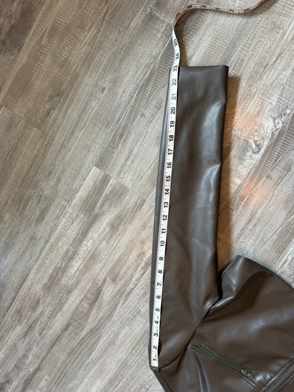 Cropped Brown Leather Moto Jacket - Picture 5 of 7